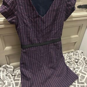 Loft Elegant Purple Striped Dress size 4